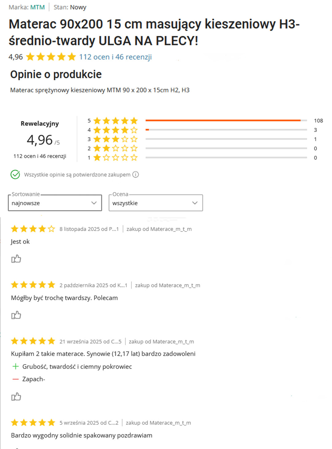 Opinie klientów MTM