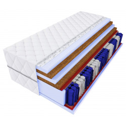 Materac MEDI kieszeniowy 160x200 twardy H3 H5 20 cm kokos potrójny pianka T25 komfort pokrowiec