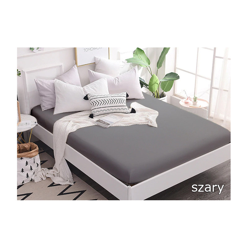 Prześcieradło 80x200 z gumką szare