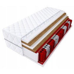 Materac 160x200 MEDI kieszeniowy T25 3 warstwy kokosu H3 H5 20 cm twardy oddychający pokrowiec