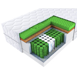 Materac 160x200 kieszeniowy 20 cm kokos H3 H4 profil masujący