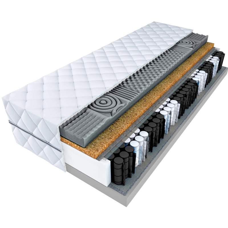 Materac kieszeniowy z kokosem 140x200 PRESTIGE KOKOS profilowany exclusive