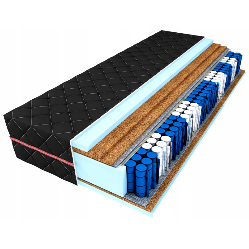 Materac kieszeniowy 160x200 24cm HARD MAX 3x KOKOS POCKET H4/H5